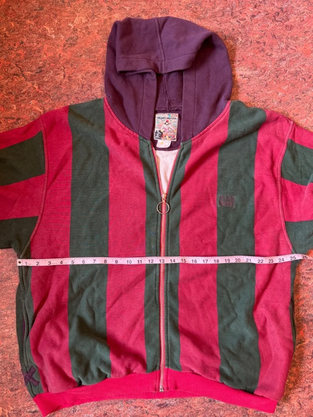 Vintage 80s Nigel Cabourn Mountain Bikers Striped Hoodie